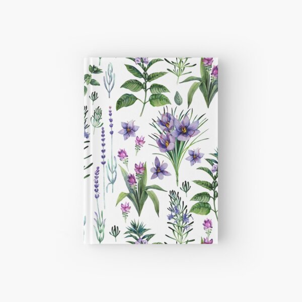 Acuarela colección botánica de hierbas y especias. Cuaderno de tapa dura