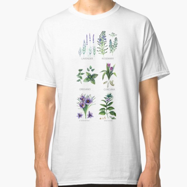 Aquarell botanische Sammlung von Kräutern und Gewürzen Classic T-Shirt