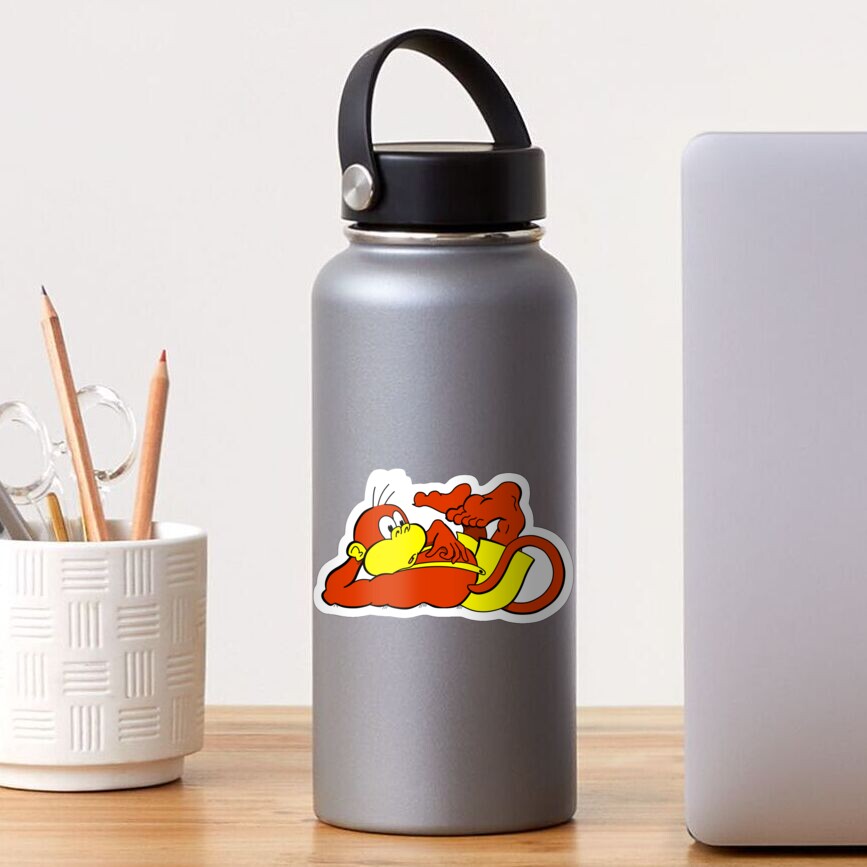 Board/Bored Skateboard Monkey Grass Layback Sticker