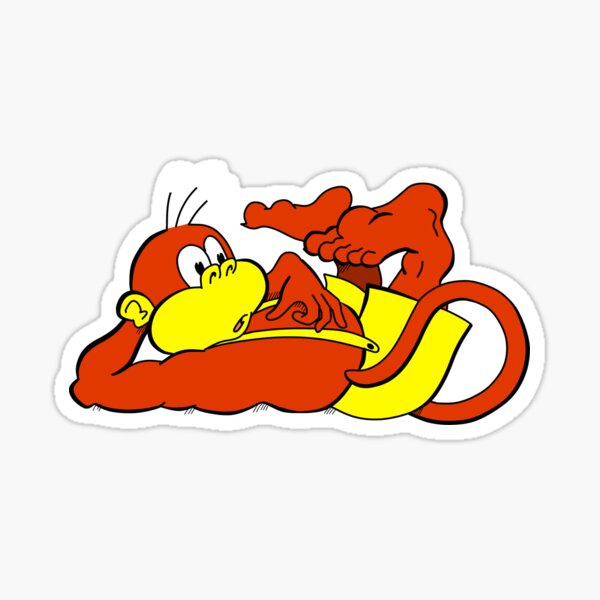 Board/Bored Skateboard Monkey Grass Layback Sticker