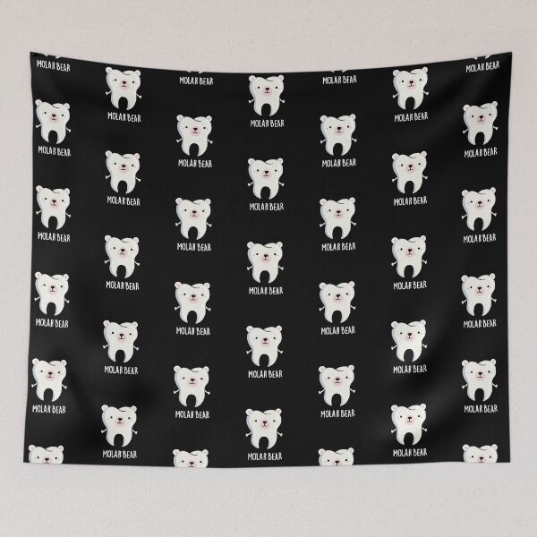 Item preview, Molar Bear Funny Tooth Puns (Dark BG) designed and sold by punnybone.
