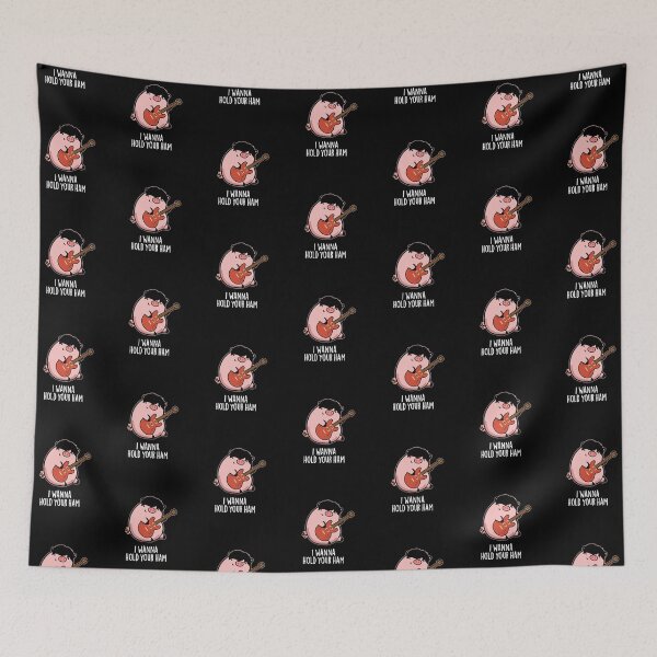 Item preview, I Wanna Hold Your Ham Funny Pig Puns (Dark BG) designed and sold by punnybone.