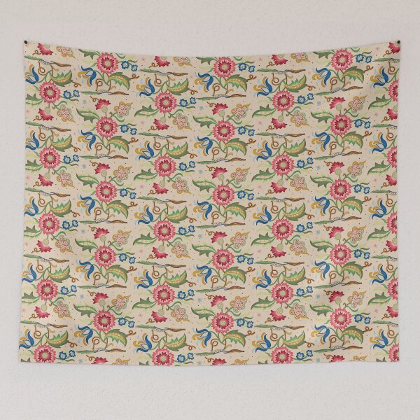 Item preview, Vintage Flower Crewel Pattern 1970s designed and sold by VintageStyle.