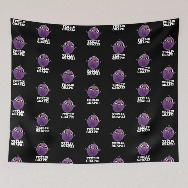 Item preview, Feelin Grape Funny Fruit Puns (Dark BG) designed and sold by punnybone.