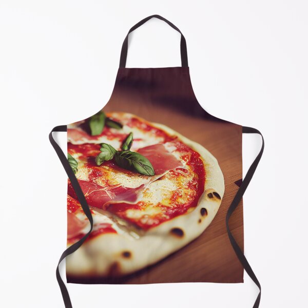 Item preview, Fresh Neapolitan Margherita pizza with prosciutto, food photography, computer AI generated art designed and sold by SvetlanaSF.