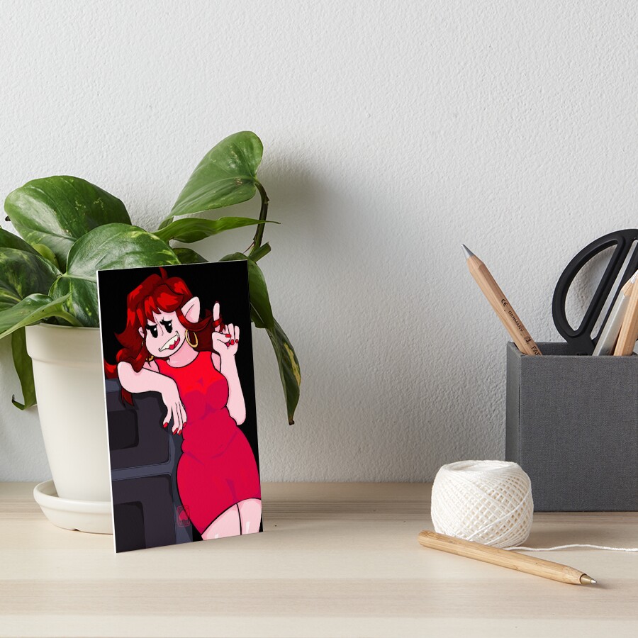 "fnf girlfriend & boombox" Art Board Print for Sale by PhantomSpade81