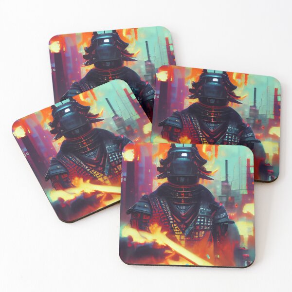 Item preview, Cyberpunk samurai on fire  designed and sold by Mitrodoros.