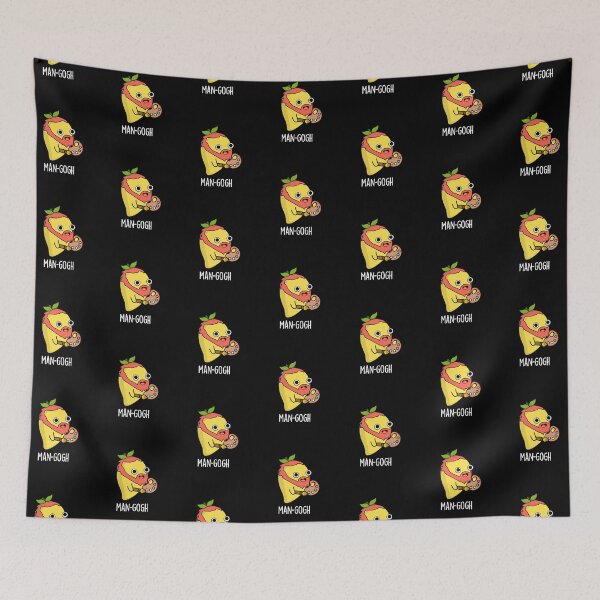 Item preview, Man-gogh Funny Artist Mango Puns (Dark BG) designed and sold by punnybone.