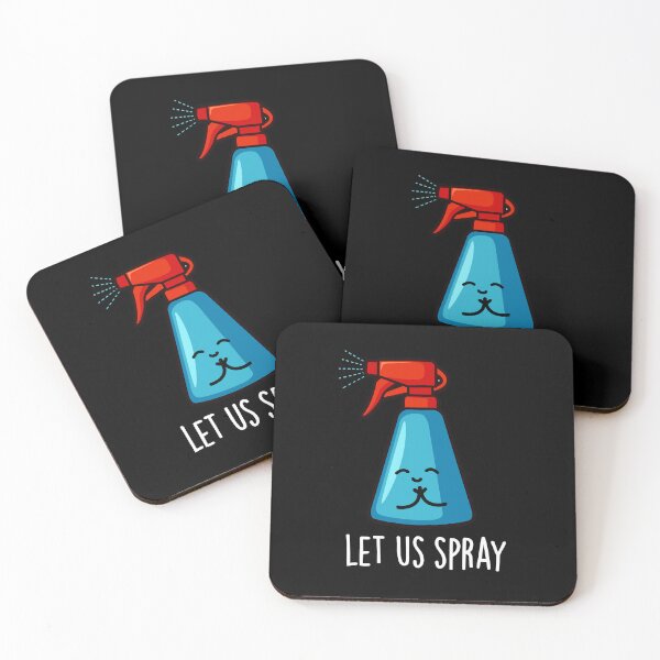 Item preview, Let Us Spray Funny Praying Spray Bottle Puns (Dark BG) designed and sold by punnybone.