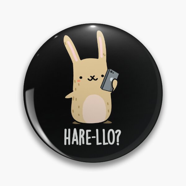 Item preview, Hare-llo There Funny Hare Rabbit Puns (Dark BG) designed and sold by punnybone.