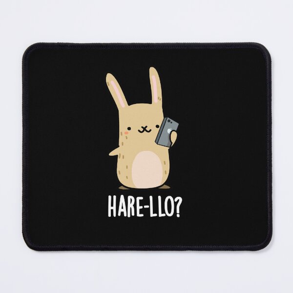 Item preview, Hare-llo There Funny Hare Rabbit Puns (Dark BG) designed and sold by punnybone.
