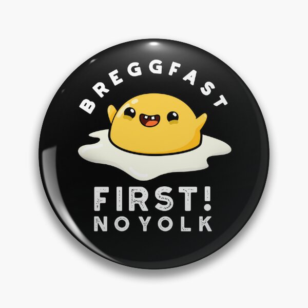 Item preview, Breggfast First No Yolk Funny Egg Puns (Dark BG) designed and sold by punnybone.
