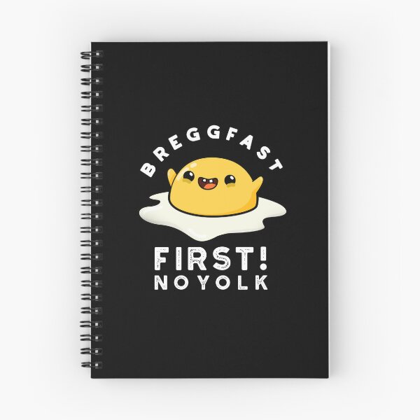 Item preview, Breggfast First No Yolk Funny Egg Puns (Dark BG) designed and sold by punnybone.