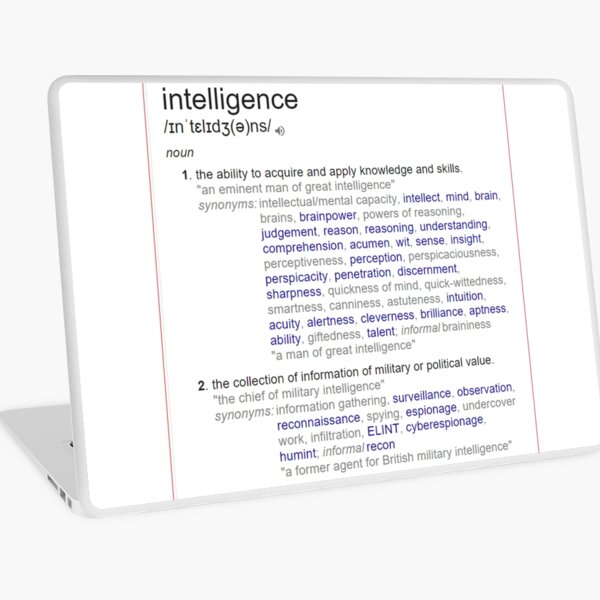 What intelligence means ? Laptop Skin