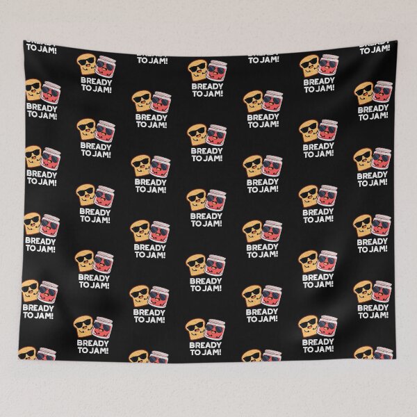 Item preview, Bready To Jam Funny Bread Jam Puns (Dark BG) designed and sold by punnybone.