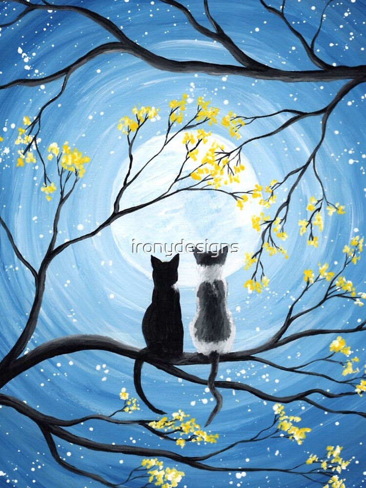 Cats Full Moon by ironydesigns