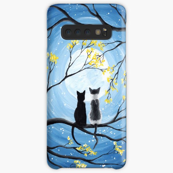 Gatos luna llena Funda rígida para Samsung Galaxy