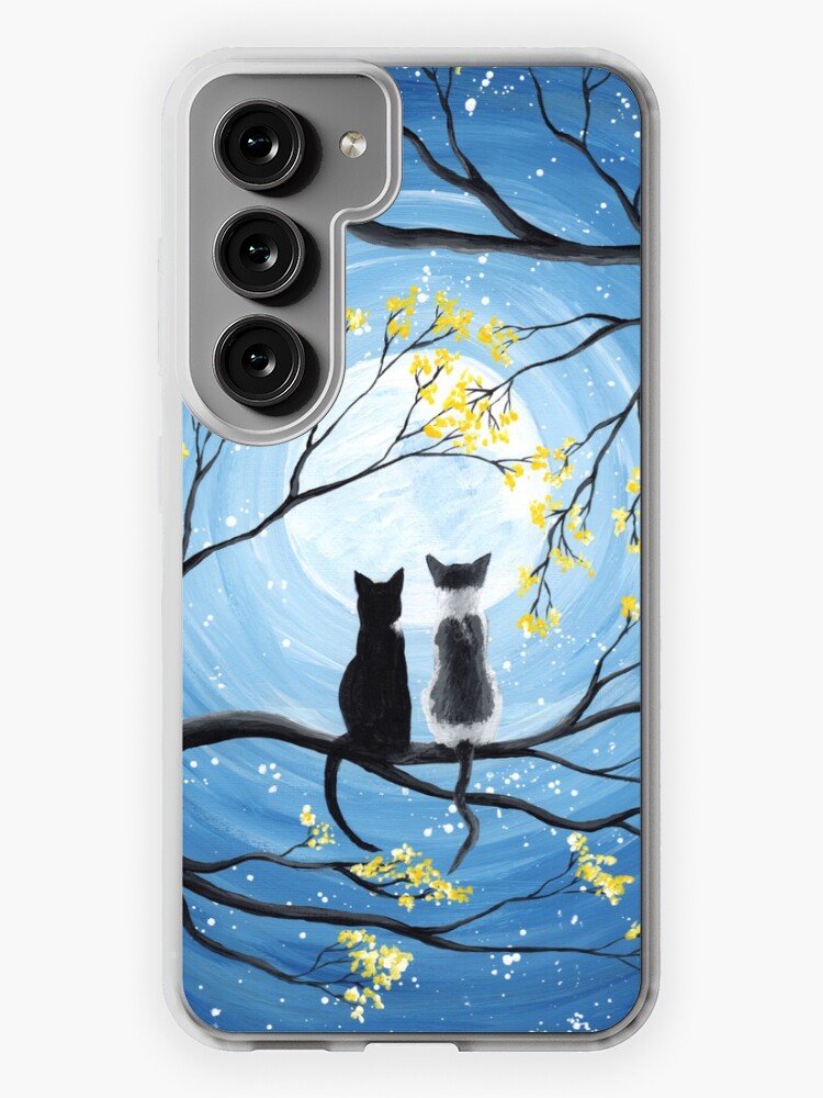 Thumbnail 1 of 4, Samsung Galaxy Phone Case, Cats Full Moon designed and sold by ironydesigns.