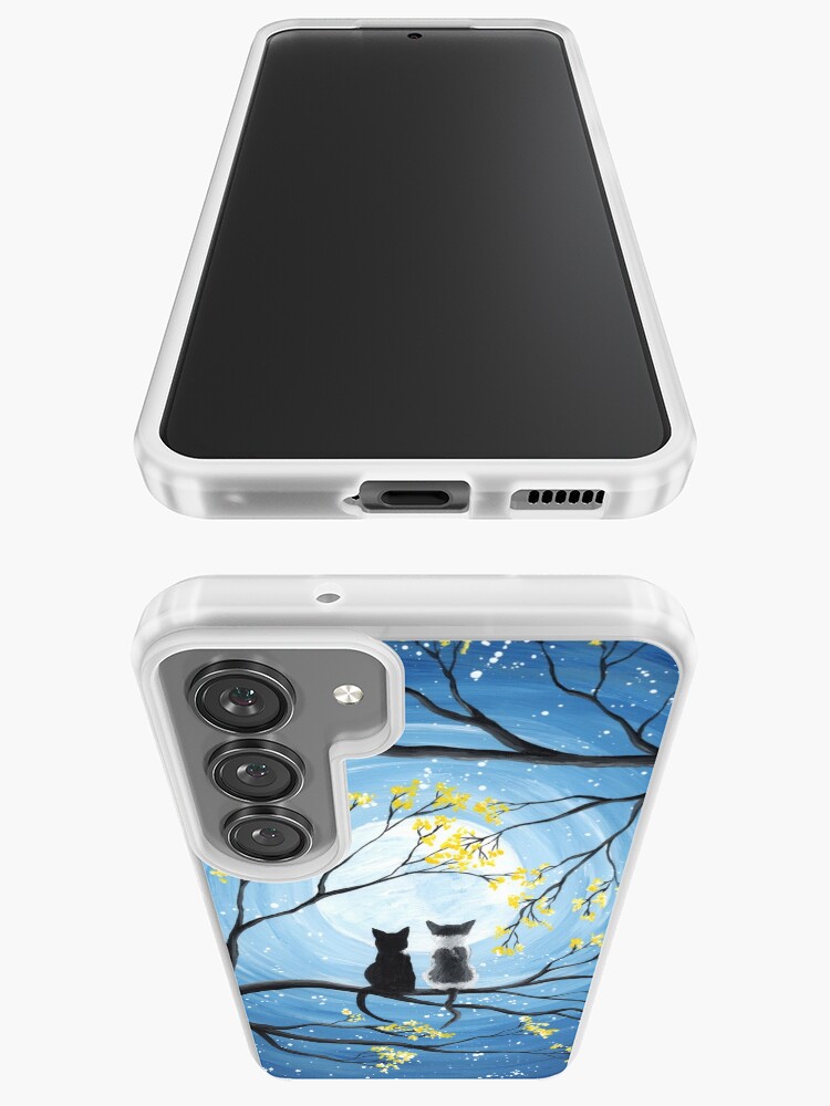 Thumbnail 3 of 4, Samsung Galaxy Phone Case, Cats Full Moon  designed and sold by ironydesigns.