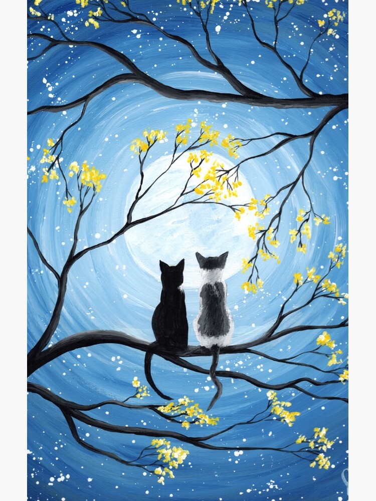 Thumbnail 4 of 4, Samsung Galaxy Phone Case, Cats Full Moon designed and sold by ironydesigns.