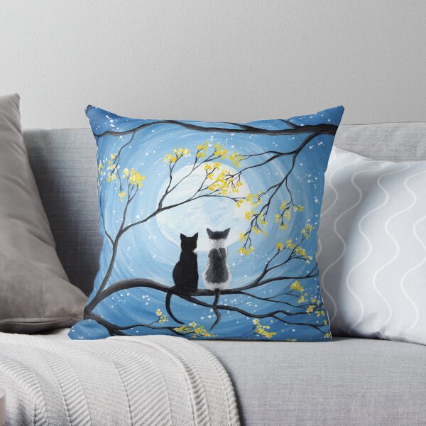 Gatos luna llena Cojín