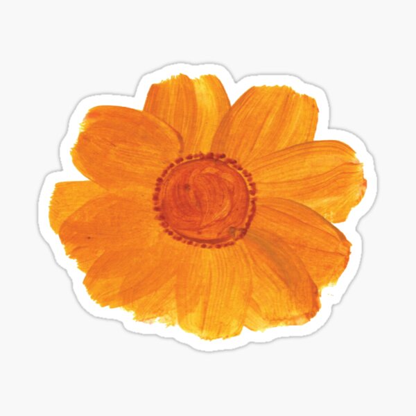 Fall Flowers - Orange Yellow Sticker
