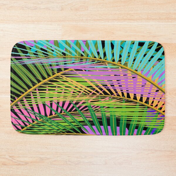 Item preview, Colorful palm Leaf Pattern on Black designed and sold by calibrit.