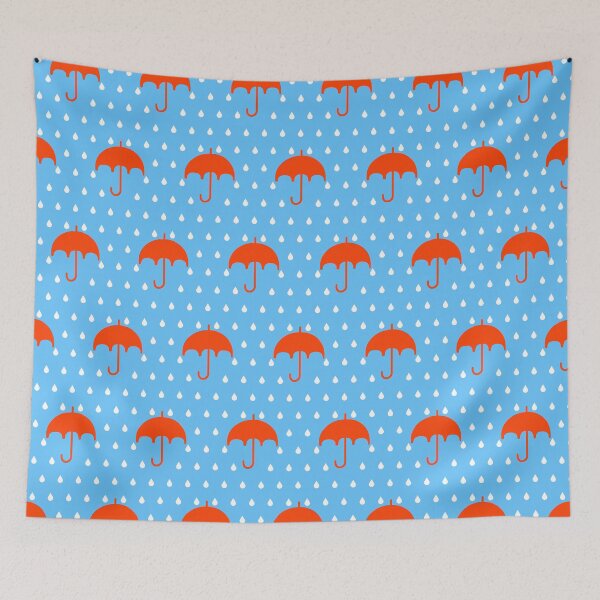 Item preview, Raindrops and umbrella pattern designed and sold by LaBelleMaison.