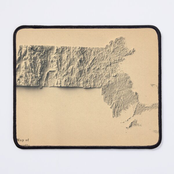 Item preview, Massachusetts, USA Relief Map 3D digitally-rendered designed and sold by ThinkAboutMaps.