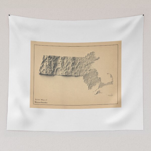 Item preview, Massachusetts, USA Relief Map 3D digitally-rendered designed and sold by ThinkAboutMaps.