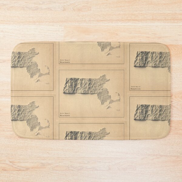 Item preview, Massachusetts, USA Relief Map 3D digitally-rendered designed and sold by ThinkAboutMaps.