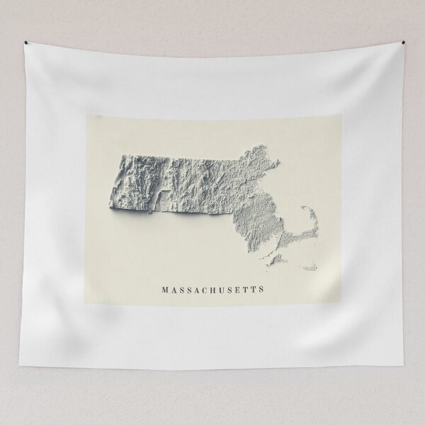 Item preview, Massachusetts, USA Relief Map 3D digitally-rendered designed and sold by ThinkAboutMaps.