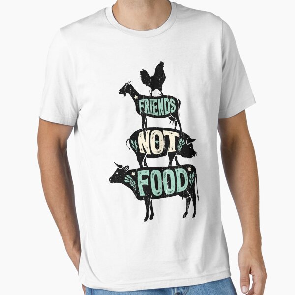 Item preview, Friends Not Food - Vegan Vegetarian Animal Lovers T-Shirt - Vintage Distressed designed and sold by LiqueGifts.