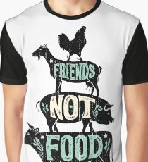 Friends Not Food - Vegan Vegetarian Animal Lovers T-Shirt - Vintage Distressed Graphic T-Shirt