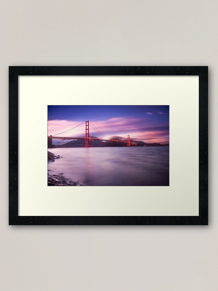 Thumbnail 2 of 7, Framed Art Print, San Francisco Bridge designed and sold by Pilou.