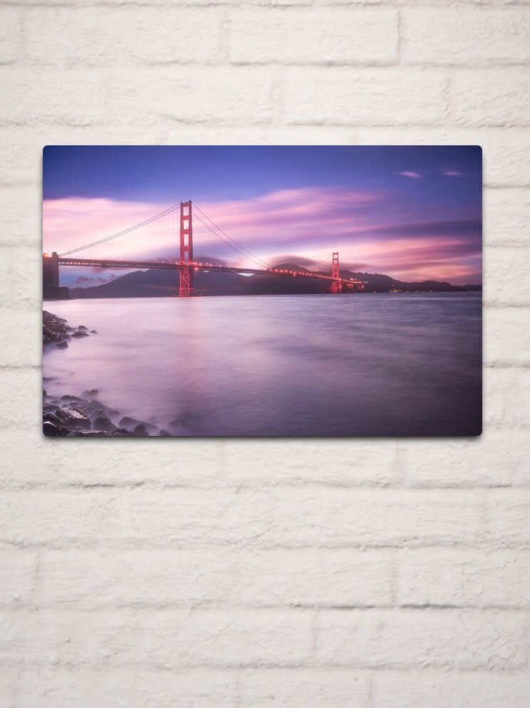 Thumbnail 2 of 4, Metal Print, San Francisco Bridge designed and sold by Pilou.