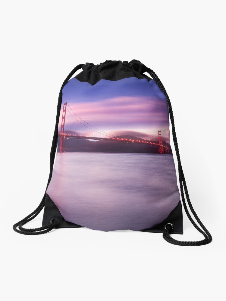 Thumbnail 1 of 3, Drawstring Bag, San Francisco Bridge designed and sold by Pilou.