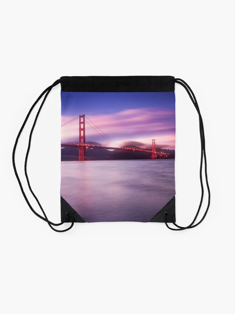 Thumbnail 2 of 3, Drawstring Bag, San Francisco Bridge designed and sold by Pilou.
