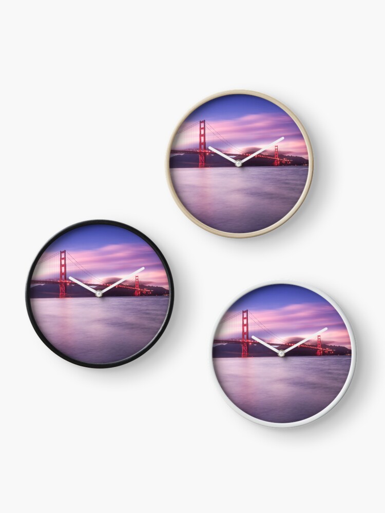 Thumbnail 3 of 4, Clock, San Francisco Bridge designed and sold by Pilou.