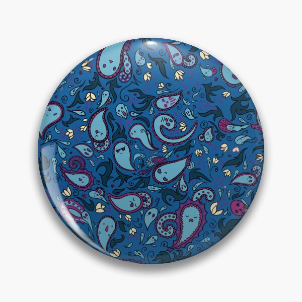 Item preview, Paisley Ghosts in Blueberry designed and sold by rikkuriffic.