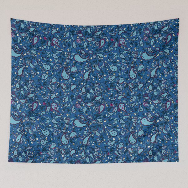 Item preview, Paisley Ghosts in Blueberry designed and sold by rikkuriffic.