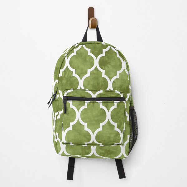 Aperçu de l'œuvre Motif quadrilobe marocain en treillis vert olive et blanc créée et vendue par tonymagnerart.
