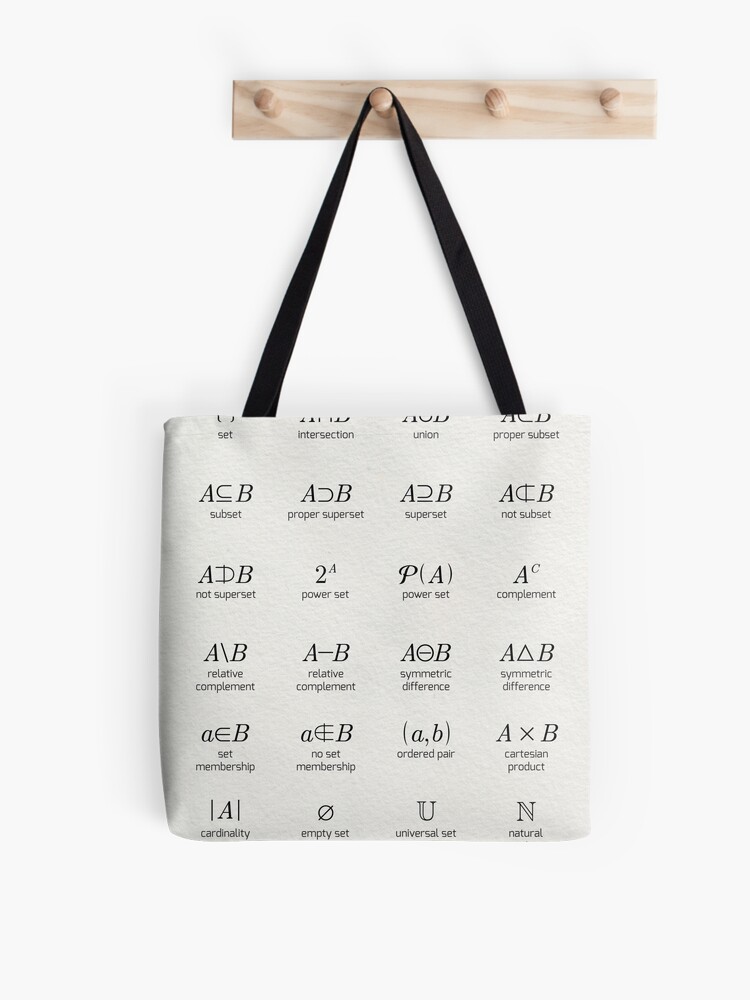 Set Theory Symbols Tote Bag