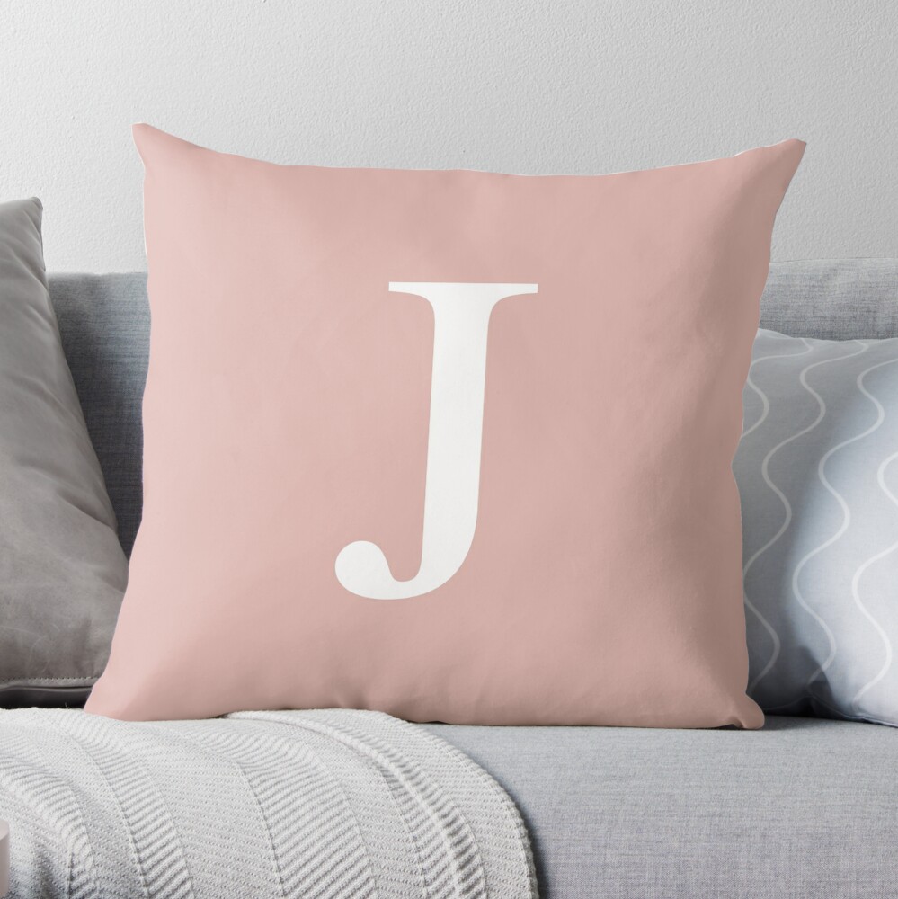 Monogram Cushion Cover, Rose Gold Monogram Throw Pillow Cover