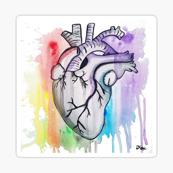 Sticker Realistisches Herz Redbubble
