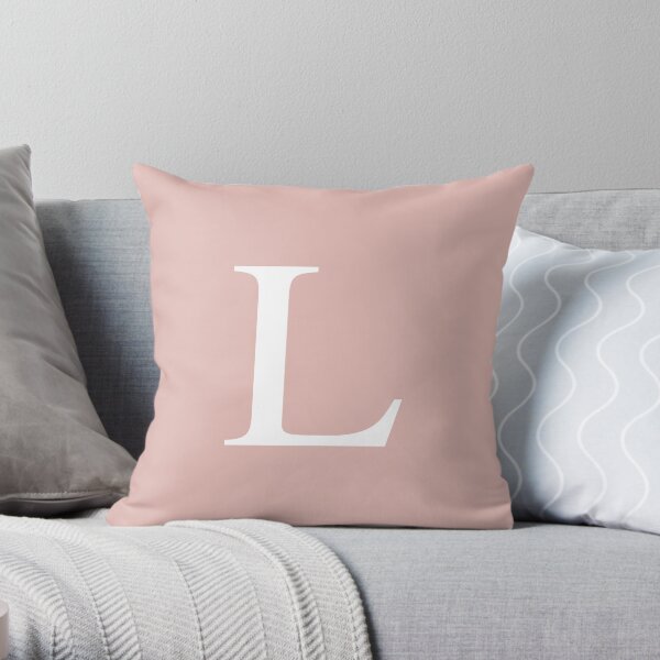 Rose Gold Basic Monogram L Throw Pillow
