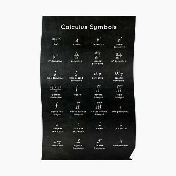 calculus symbols list