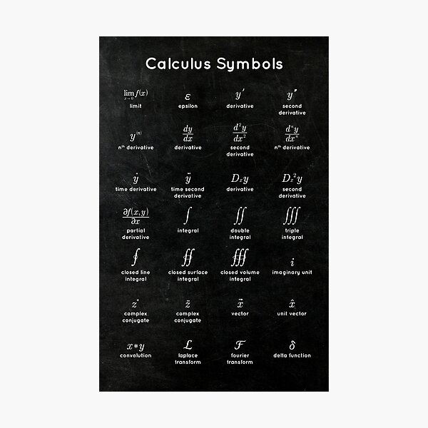 different calculus symbols meanings