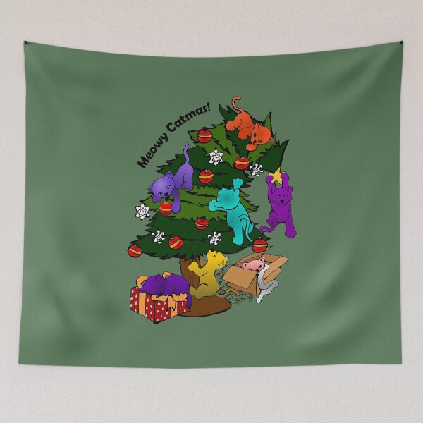 Item preview, Meowy Catmas Tree * Merry Christmas with party light cats. designed and sold by MyThingNow.
