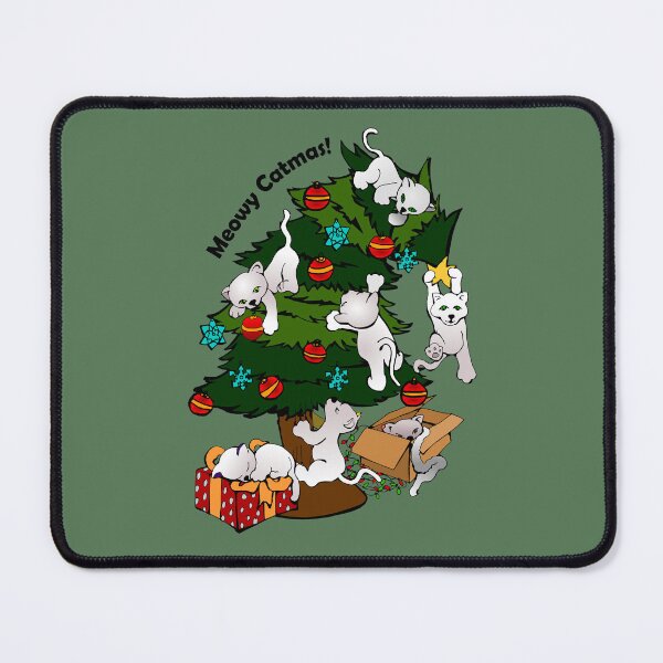 Item preview, Meowy Catmas Tree * Merry Christmas with white light cats. designed and sold by MyThingNow.